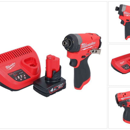 Llave de impacto a batería Milwaukee M12 FID2-401 12 V 170 Nm 1/4" sin escobillas + 1x batería 4,0 Ah + cargador