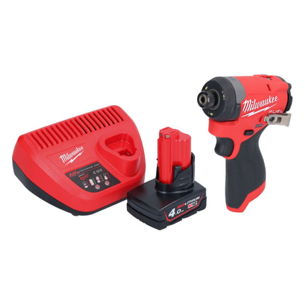 Llave de impacto a batería Milwaukee M12 FID2-401 12 V 170 Nm 1/4" sin escobillas + 1x batería 4,0 Ah + cargador