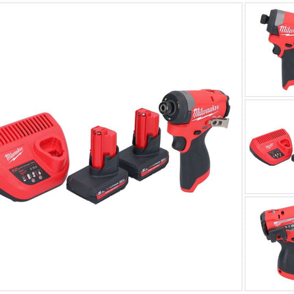 Milwaukee M12 FID2-502 Akku Schlagschrauber 12 V 170 Nm 1/4" Brushless + 2x Akku 5,0 Ah + Ladegerät