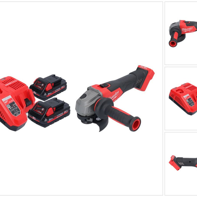Milwaukee M18 FSAG115X-302 Akku Winkelschleifer 18 V 115 mm Brushless + 2x Akku 3,0 Ah + Ladegerät