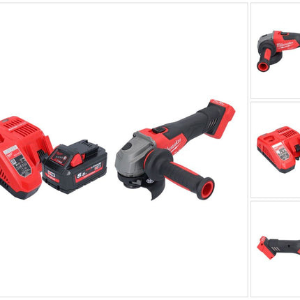 Milwaukee M18 FSAG115X-551 akumulatorowa szlifierka kątowa 18 V 115 mm bezszczotkowa + 1x akumulator 5,5 Ah + ładowarka