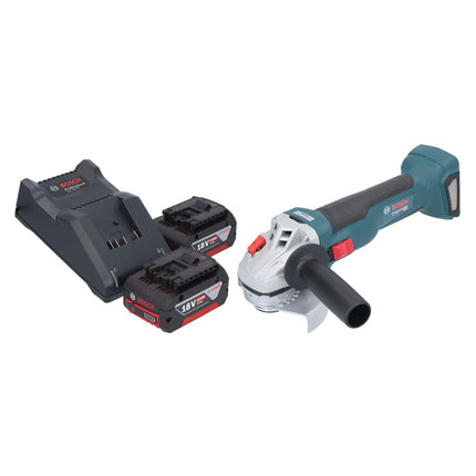 Bosch GWS 18V-10 Professional Akku Winkelschleifer 18 V 115 mm Brushless + 2x Akku 4,0 Ah + Ladegerät
