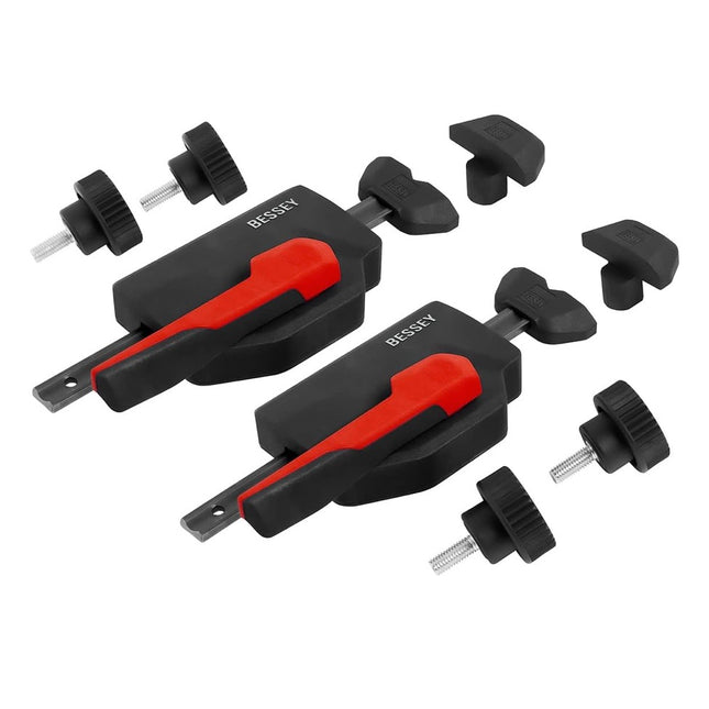 Bessey WNS-SET-MFT Pinza horizontal abatible para mesas multifuncionales Fuerza de sujeción con diámetro de orificio de 20 mm y espesor de placa de mín. 19 mm hasta 750 N