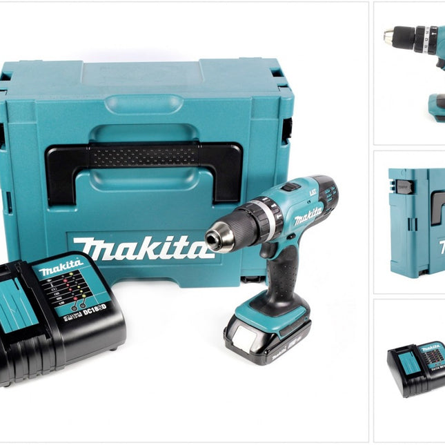 Makita DHP 453 SA1J Akku Schlagbohrschrauber 18 V 42 Nm + 1x Akku 2,0 Ah + Ladegerät + Makpac - Toolbrothers