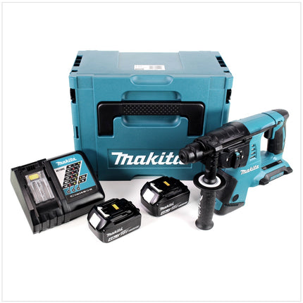 Makita DHR 263 RMJ 2x18V / 36 V SDS-Plus Akku Bohrhammer mit 2 x 4,0 Ah Akku + DC18RC Ladegerät im Makpac 4 - Toolbrothers