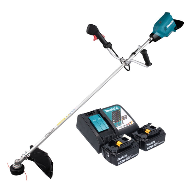 Makita DUR 369 ART2 Akku Freischneider 36 V ( 2x 18 V ) 43 cm Brushless + 2x Akku 5,0 Ah + Ladegerät