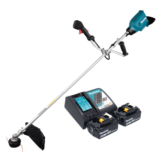 Desbrozadora a batería Makita DUR 369 ARG2 36 V (2x 18 V) 43 cm sin escobillas + 2 baterías de 6,0 Ah + cargador