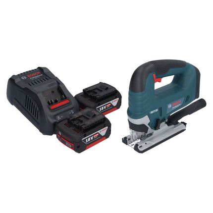 Sierra de calar a batería Bosch GST 18V-125 B Professional 18 V 125 mm sin escobillas + 2 baterías de 5,0 Ah + cargador