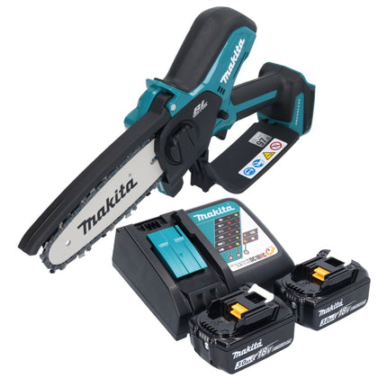 Makita DUC 150 RF2 Motosierra sin cable 18 V 15 cm sin escobillas + 2x batería 3.0 Ah + cargador