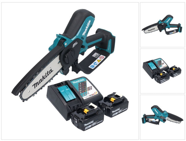 Makita DUC 150 RG2 Motosierra sin cable 18 V 15 cm sin escobillas + 2x batería 6,0 Ah + cargador