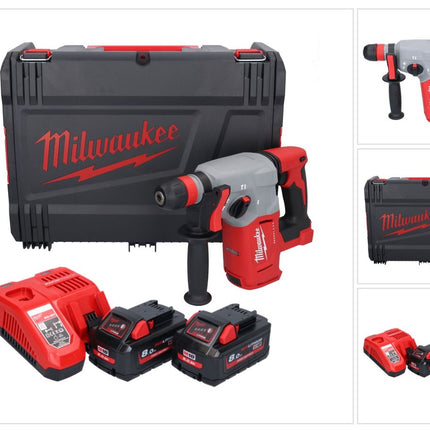 Milwaukee M18 BLHX-802X martello combinato a batteria 18 V 2,3 J brushless + 2x batteria 8,0 Ah + caricabatterie + scatola HD