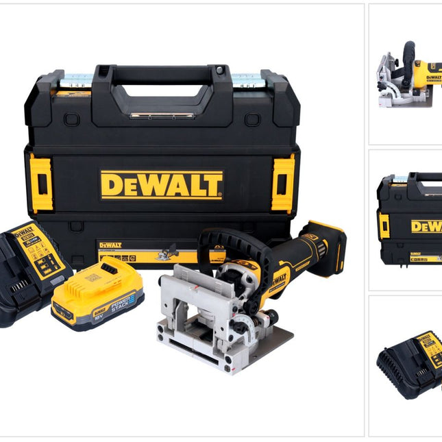 Fresa plana sin cable DeWalt DCW 682 E1T 18 V 102 x 20 mm sin escobillas + 1x batería Powerstack 1,7 Ah + cargador + TSTAK