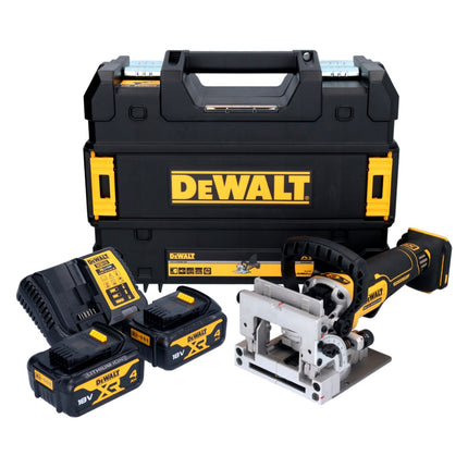 DeWalt DCW 682 M2T cordless flat dowel cutter 18 V 102 x 20 mm brushless + 2x rechargeable battery 4.0 Ah + charger + TSTAK