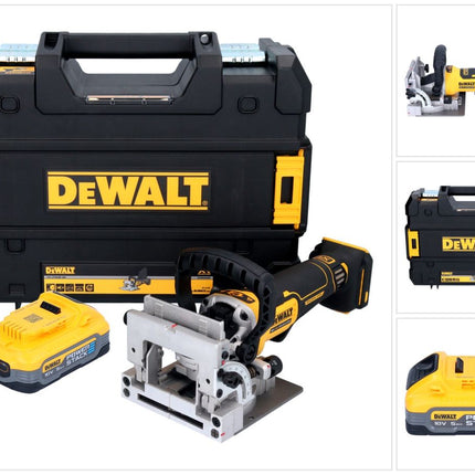 DeWalt DCW 682 NT cordless flat dowel cutter 18 V 102 x 20 mm brushless + 1x Powerstack battery 5.0 Ah + TSTAK - without charger