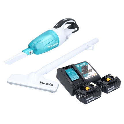 Makita DCL 181 FRGWX Cordless hoover 18 V 53 mbar 0.65 L + 2x rechargeable battery 6.0 Ah + charger