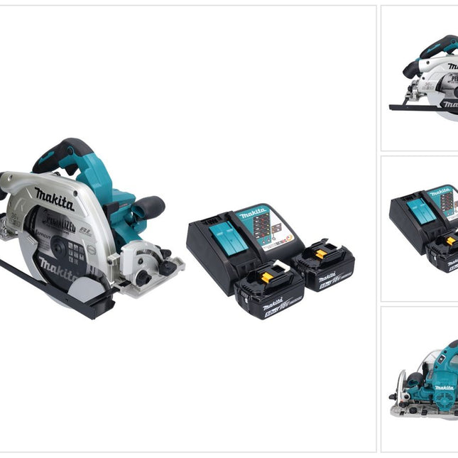 Makita DHS 900 RT2U scie circulaire portative sans fil 36 V ( 2x 18 V ) 235 mm Brushless + 2x batterie 5,0 Ah + chargeur + adaptateur Bluetooth