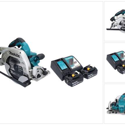 Makita DHS 900 RG2U Akku Handkreissäge 36 V ( 2x 18 V ) 235 mm Brushless + 2x Akku 6,0 Ah + Ladegerät + Bluetooth Adapter