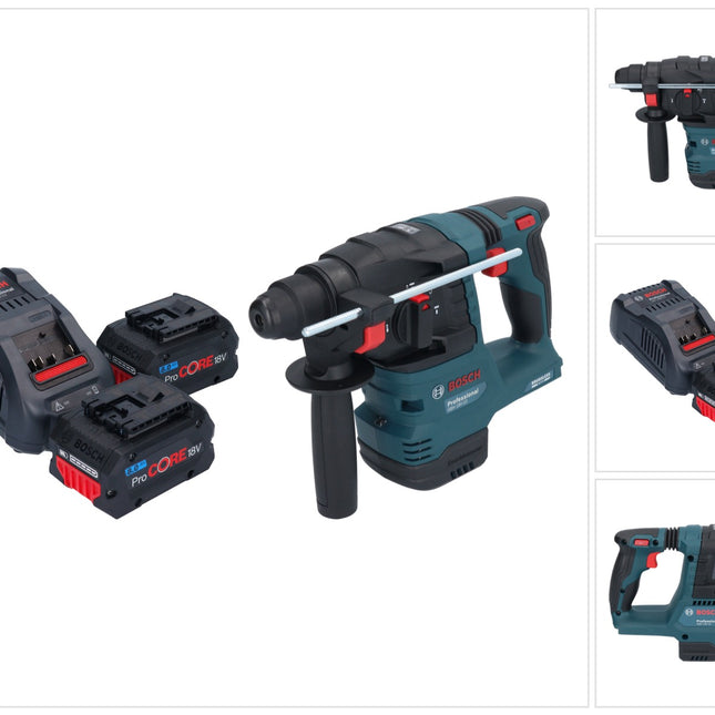 Bosch GBH 18V-22 Martello rotante professionale a batteria 18 V 1,9 J SDS Plus Brushless + 2x batteria ProCORE 8,0 Ah + caricabatterie