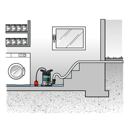 Metabo TP 7500 SI Klarwasser Tauchpumpe ( 0250750013 ) 300 Watt Fördermenge 7500 l/h