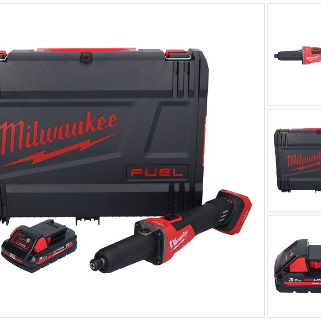 Amoladora recta a batería Milwaukee M18 FDGROVB-301X 18 V sin escobillas + 1x batería 3.0 Ah + caja HD - sin cargador