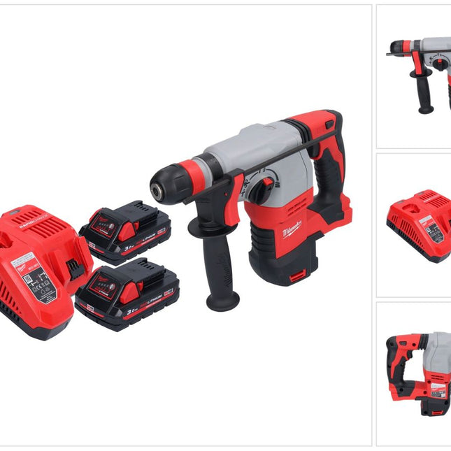 Milwaukee M18 HD18HX-302 Akku Kombihammer 18 V 2,4 J + 2x Akku 3,0 Ah + Ladegerät