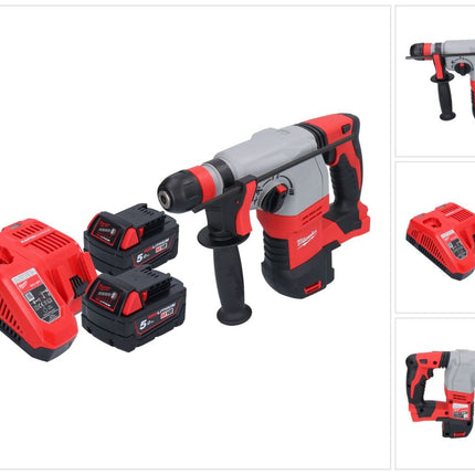 Milwaukee M18 HD18HX-502 Akku Kombihammer 18 V 2,4 J + 2x Akku 5,0 Ah + Ladegerät