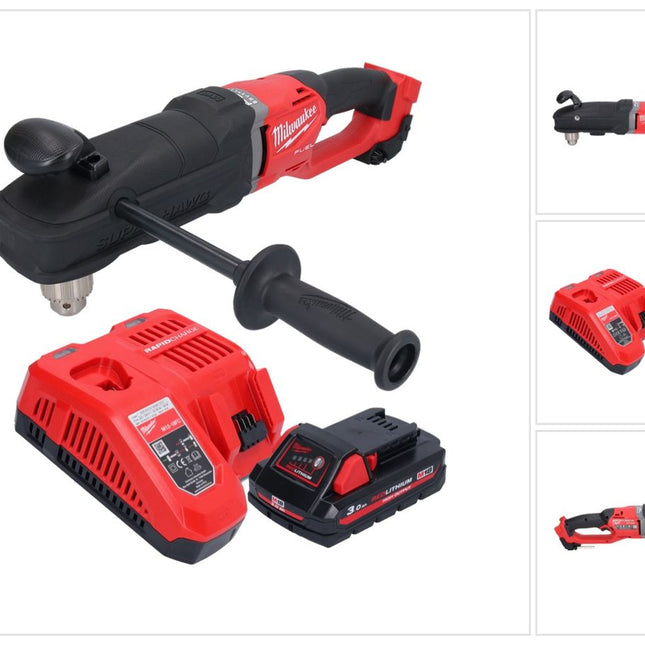 Milwaukee M18 FRAD2-301 Akku Winkelbohrmaschine 18 V 122 Nm Brushless + 1x Akku 3,0 Ah + Ladegerät