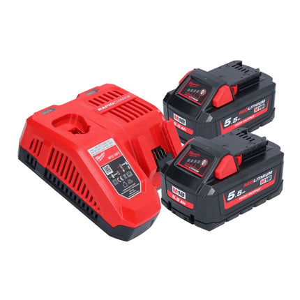 Milwaukee M18 FRAD2-552 Taladro angular sin cable 18 V 122 Nm sin escobillas + 2x batería recargable 5,5 Ah + cargador