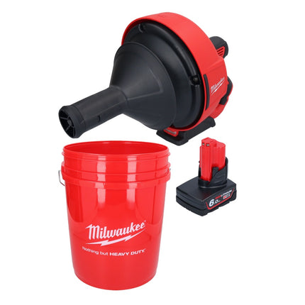 Milwaukee M12 BDC6-601C Akumulatorowa wyciorarka do rur 12 V + 1x akumulator 6,0 Ah + spirala + łyżka - bez ładowarki