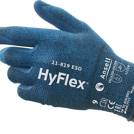 Guantes ANSELL HyFlex 11-819 ESD talla 9 azul ( 4000391221 )