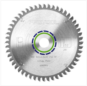 Festool Spezial Kreissägeblatt HW 160 x 20 x 2,2 mm TF52 160 mm 52 Zähne ( 496306 )