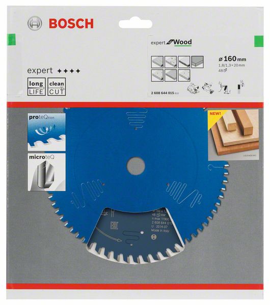Lama circolare BOSCH Expert per legno Ø esterno 160 mm Numero di denti 48 WZ ( 8000342039 )