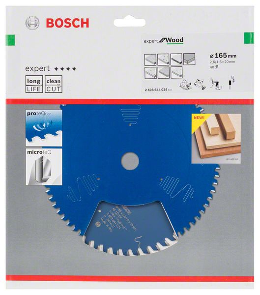Lama circolare BOSCH Expert per legno Ø esterno 165 mm Numero di denti 48 WZ ( 8000342048 )