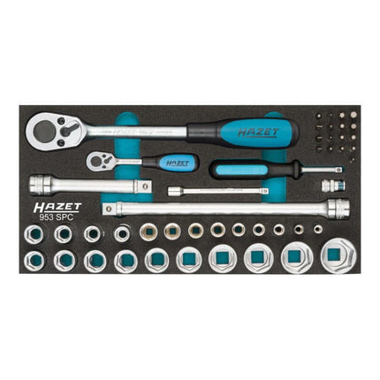 HAZET Jeu de clés à douille 953SPC 47 pièces 1/4 + 1/2 po. ( 4000822783 )