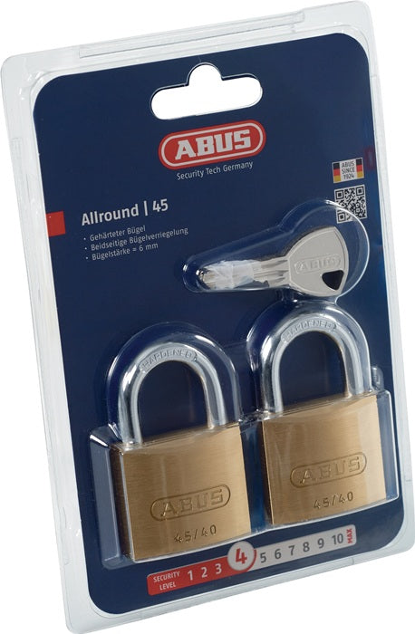 Candado de cilindro ABUS 45/40 Twins B/SB anchura del cuerpo de la cerradura 39 mm ( 3000280054 )