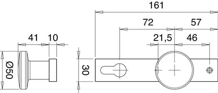 EDI lock case knob 1317/7020 fixed ( 3000200019 )