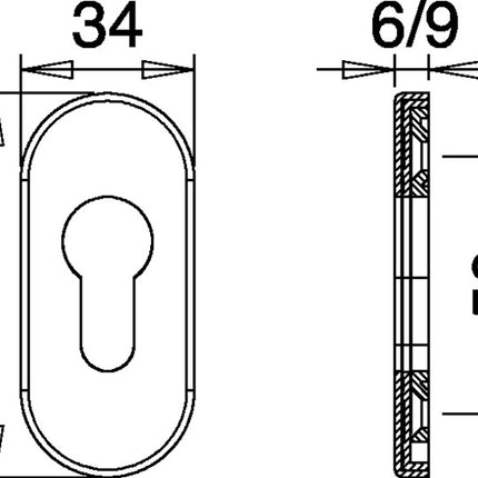 EDI chiave di sicurezza 0811/6003 Alluminio F12 ( 3000200055 )