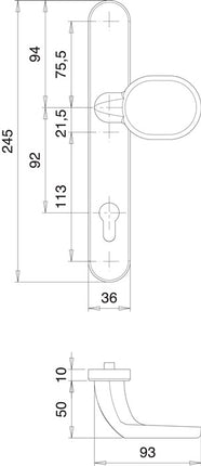 EDI Profiltürgarnitur Kronos 1300/K22/035 Edelstahl EST ( 3000200034 )