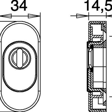 EDI Schlüsselrosette 0815/0000 Aluminium F1 ( 3000252720 )