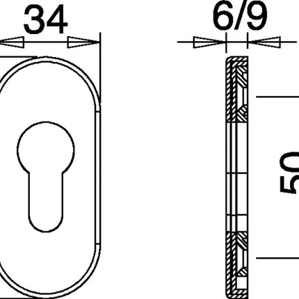 EDI key escutcheon 0813/6003 Aluminium F12 ( 3000200039 )
