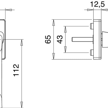 EDI window handle 1003/1035 aluminium F1 / natural colour ( 3000261156 )
