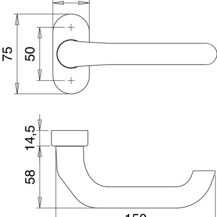 EDI Feuerschutzdrückerlochteil 1300/2133 Aluminium F1 ( 3000200043 )