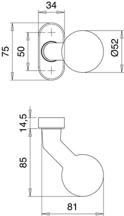 EDI Bouton boule anti-feu 2133/4020 Aluminium F1 ( 3000200050 )