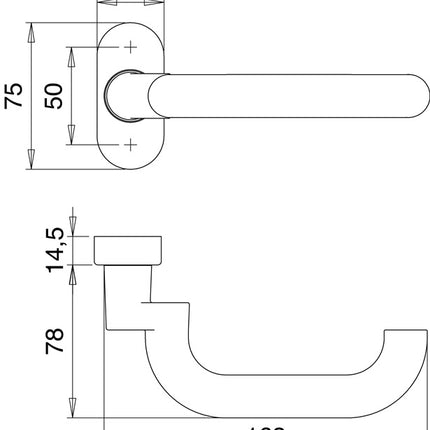 EDI Pièce de perçage de poignée anti-feu 1430/2133 Acier inoxydable EST ( 3000261230 )