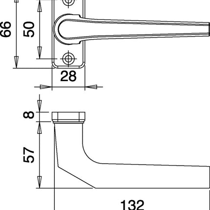 Perfil EDI manilla agujero pieza 3314/0000 Aluminio F1 ( 3000252764 )