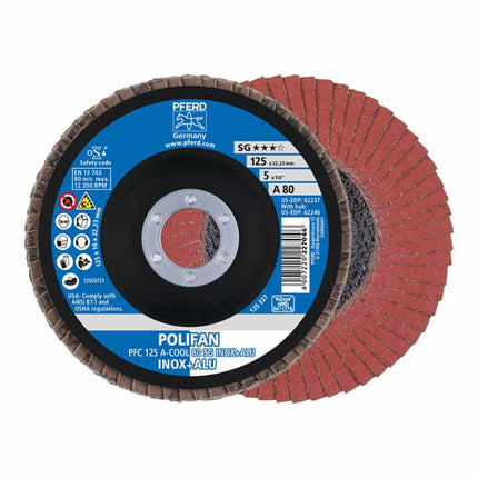 PFERD flap disc POLIFAN A-COOL SG INOX+ALU Ø 125 mm grain size 40 conical ( 4000842098 )