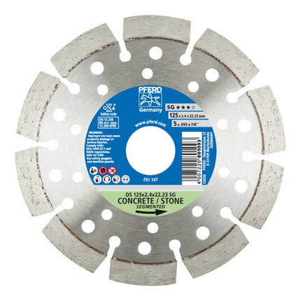 PFERD diamond cutting disc DS SG Ø 125 mm bore 22.23 mm ( 8000429373 )