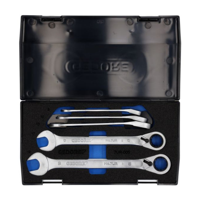 GEDORE Maulringratschenschlüsselsatz 7 UR-005 5-teilig Schlüsselweiten 8-19 mm ( 4000880491 )
