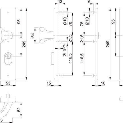 HOPPE Schutzgarnitur E61G/2222ZA/2210 Edelstahl F69 ( 3000209796 )