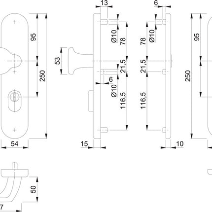 HOPPE Mobili di sicurezza 86G/3332ZA/3310 Alluminio F1 ( 3000209785 )